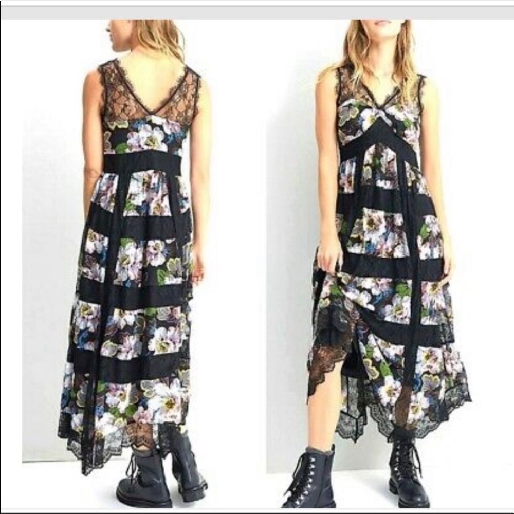 Anthropologie Dress with floral & lace detail